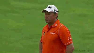 Lee Westwood can't believe he just went into the crowd at Merion.