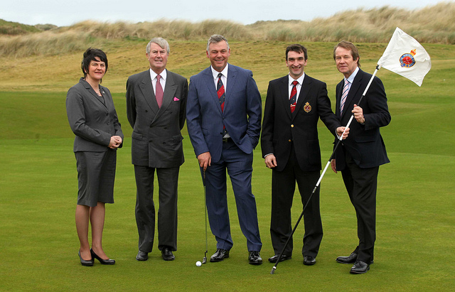 Darren Clarke with the committee announcing the 2012 Irish Open at Portrush (Courtes: DUP Photos)