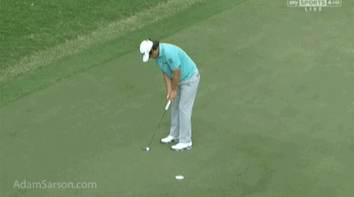 Jason Dufner makes everyone feel better about their own game with this 3-putt from three feet.