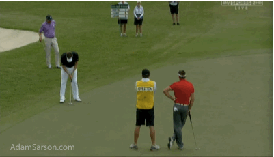 You wouldn't know it based on the reaction, but this putt from Jeff Overton actually went in.