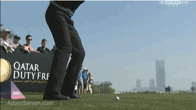 Henrik Stenson strikes one in Qatar.