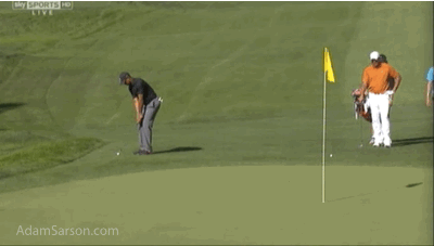 On his final hole, this chunk pretty much summed it up for Tiger.