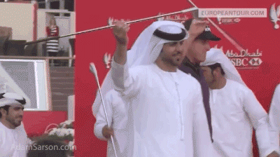 Rory and Phil with a little pre-tournament dance in Abu Dhabi.