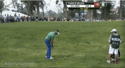 He also gets pretty angry after bad shots.