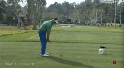 Both shots landed about seven feet from the pin, FYI.