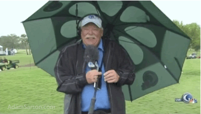 Roger Maltbie does a little dance.