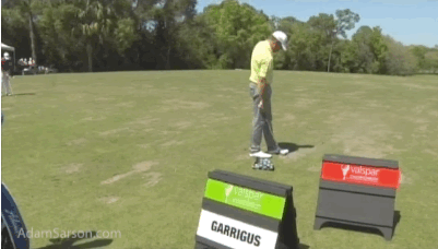 Robert Garrigus doing his best Tiger Woods impression.