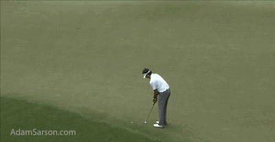 Bubba's long birdie putt on 14.