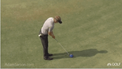 Donald uses the driver from off the green?