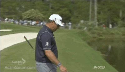 Lee Westwood carries his own bag.