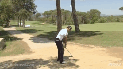 This shot from Rafael Cabrera Bello on the cart path is pretty spectacular.