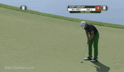 Scott Langley waits forever for the birdie putt to drop.