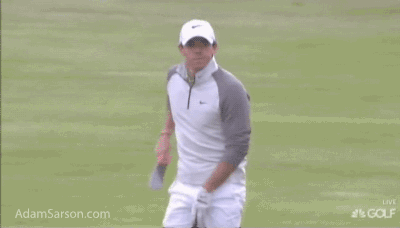 Part two: Combo #TourSauce, as Rory goes over the green, is confused and takes out the book.
