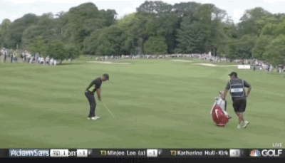 Not sure how Paul Casey caught his club like this before it hit the ground.