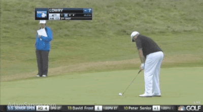 Shane Lowry with the near holeout.