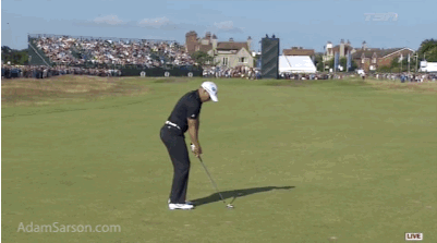 Sergio Garcia with a great approach into the first.