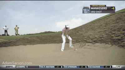 Matteo Manassero with a great bunker shot.