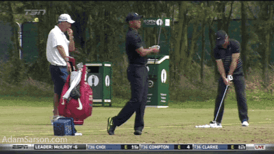 Tiger's shirt too tight?