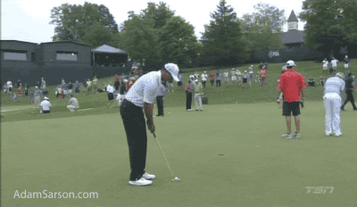He did hit this putt on the practice green though.