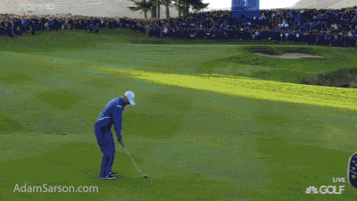 Kaymer nearly jars one on the first.