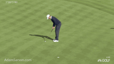 Keegan's putt on 16.