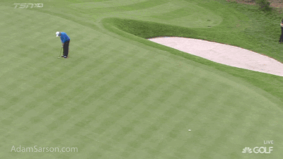 Sergio gets a little bit of redemption on the 6th, winning the hole with a long putt.