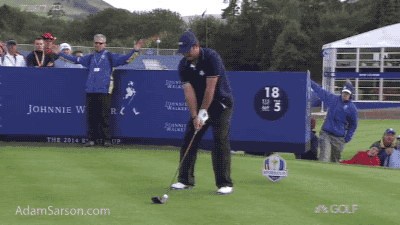 Patty is a little pissed about that missed putt.