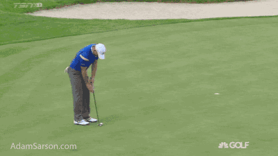 Sergio hits the eagle putt.