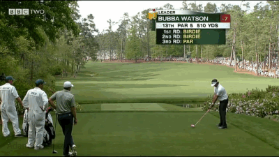 Bubba's ridiculous drive on the 13th at Augusta.