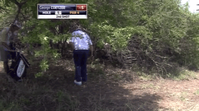 When you have to chip out backwards and you're still in a lot of trouble...