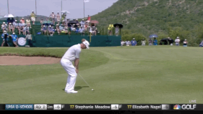 Marcel Siem completely blades one. Look at the woman in the bleachers getting out of the way.