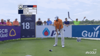 Anirban Lahiri with a nice club toss.