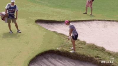 Lydia Ko with a ridiculous flop.