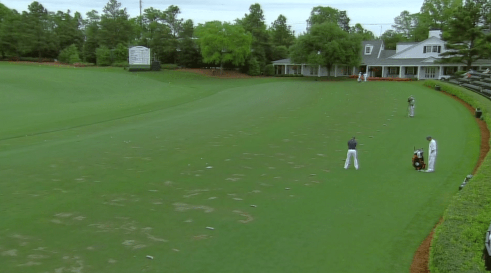 Jordan Spieth, alone on the range.