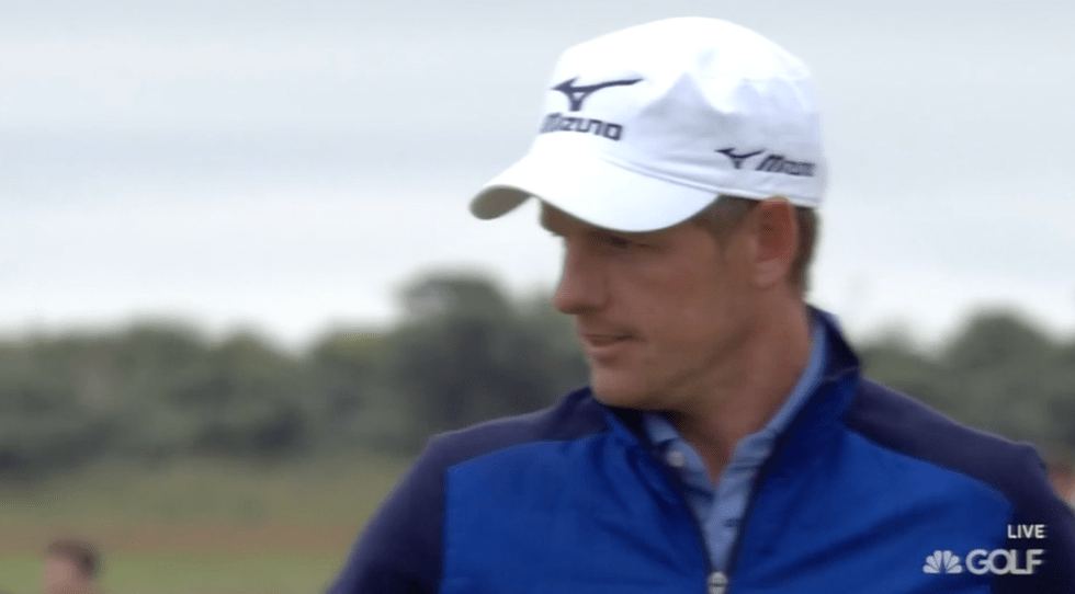 Luke Donald wearing a hat is weird.