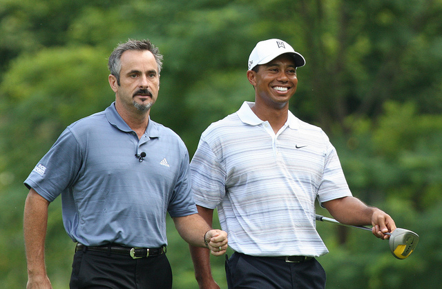 David Feherty with Tiger Woods. (Courtesy: Keith Allison)