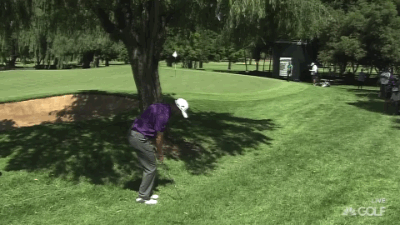 David Howell hits the tree.