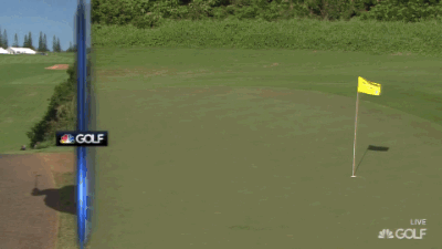 Patrick Reed with the Seve/Tiger follow through.