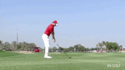 Rory drops the club.