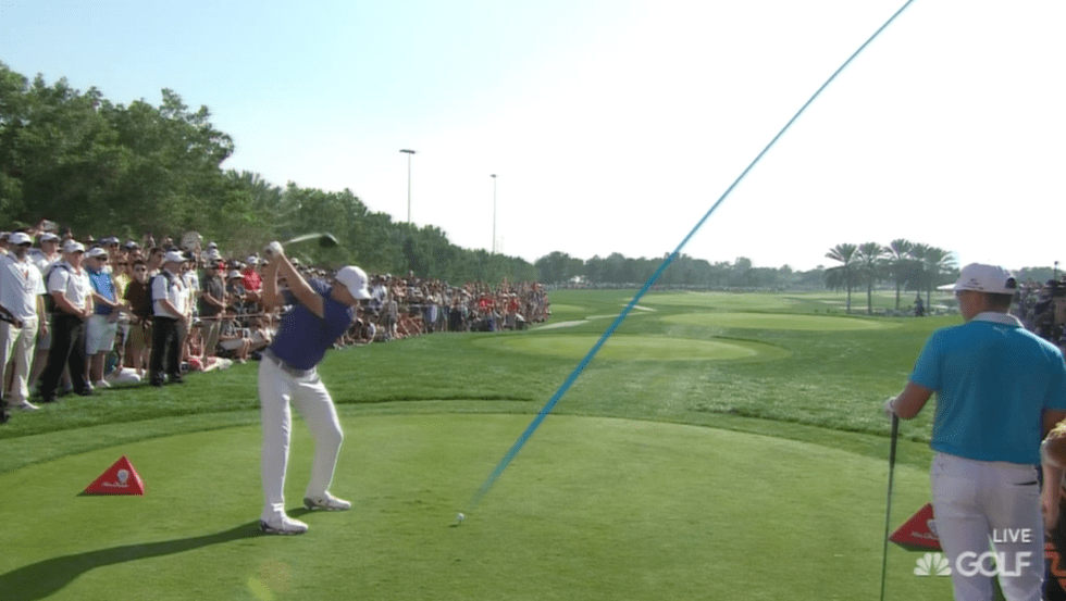 Jordan's so good that he can send the tracer out without hitting the ball.