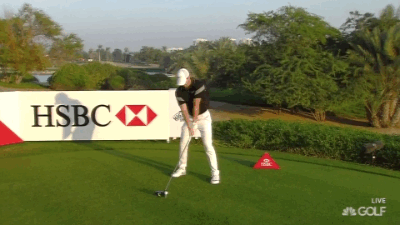 Rory with the delayed club drop.