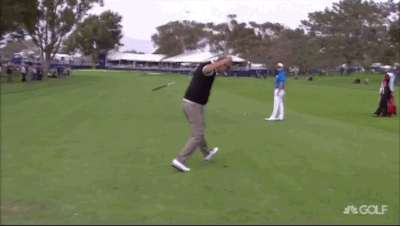 The Junk Man reacts to a hole out.