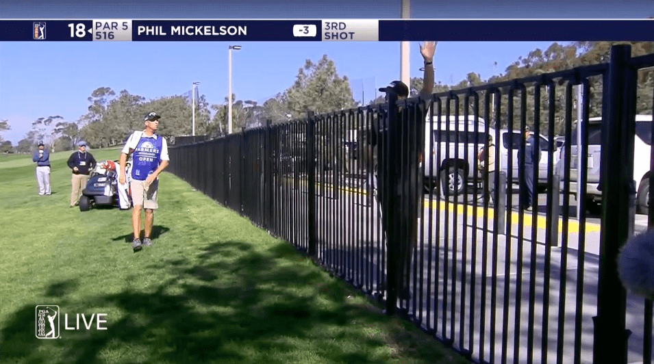 Phil waiting to play his shot. (Courtesy: PGATourLive.com)