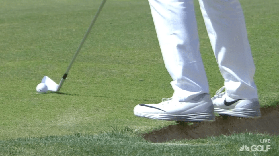 Not the most comfortable of shots for Rory.