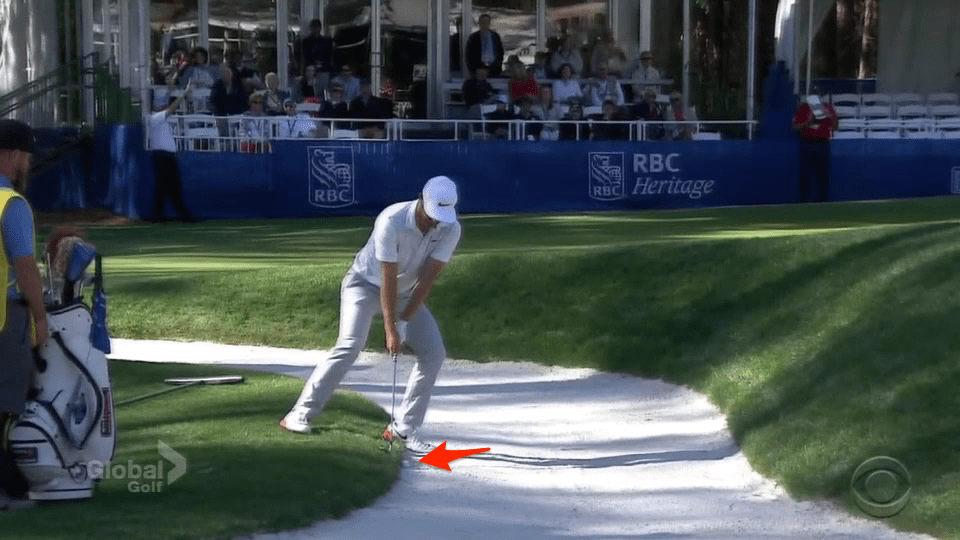 Kevin Chappell with an impossible lie.